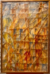 Vintage 1950's American Cubist Abstract Oil Painting