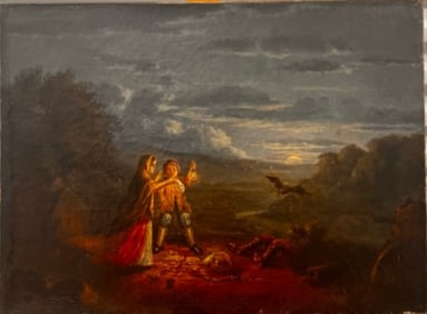 Antique American Narrative Genre Oil Painting attributed to John Quidor