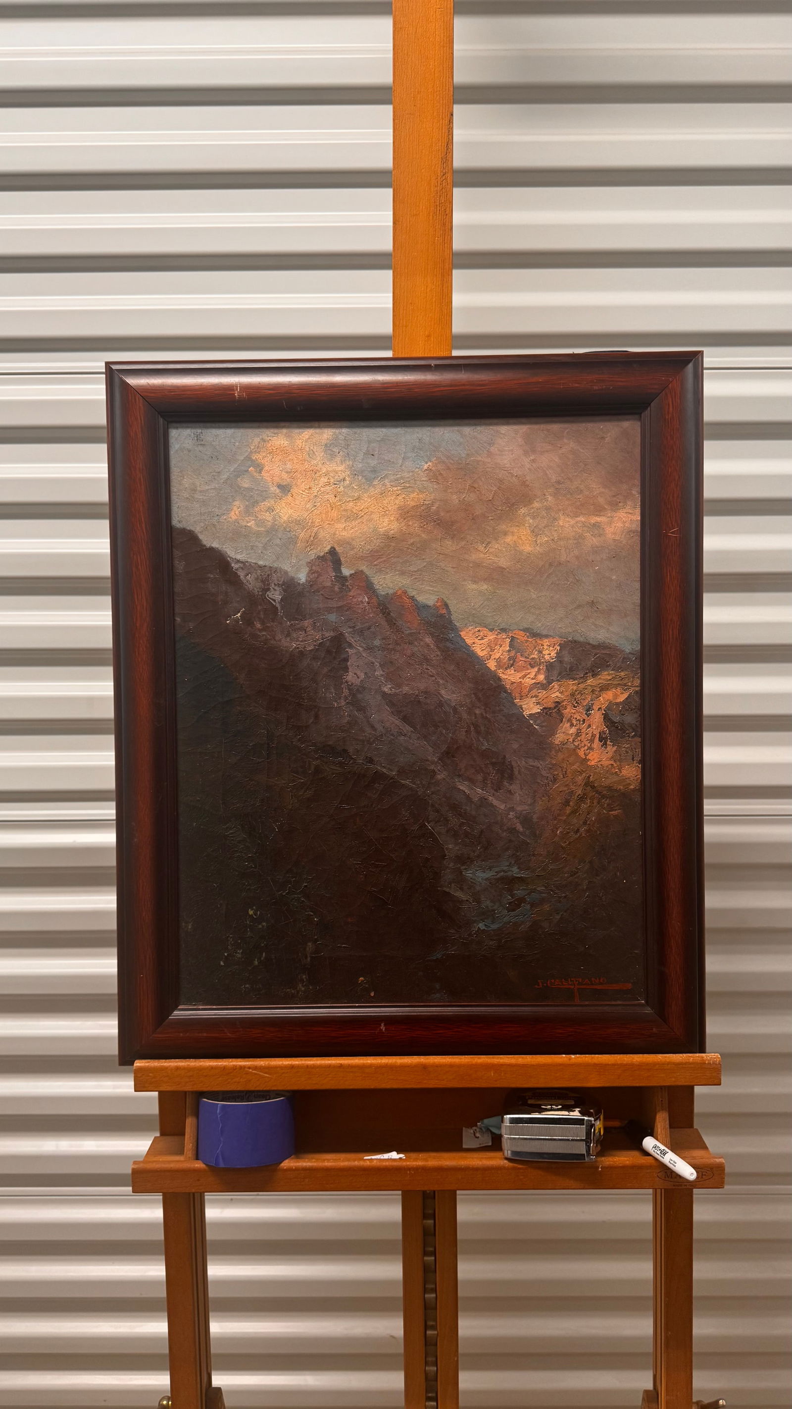 ANtique American California Impressionist John Califano Mountain Scene Oil Painting Signed (1 of 5)