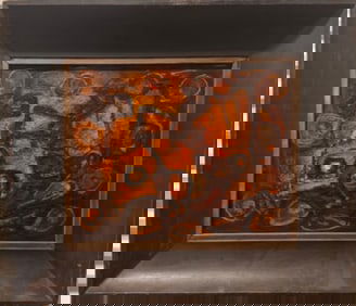 Vintage American Abstract Expressionist Mid Century Textured Modern Oil Painting