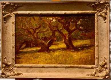 Vintage American Impressionist Landscape Signed Oil Painting Mystery