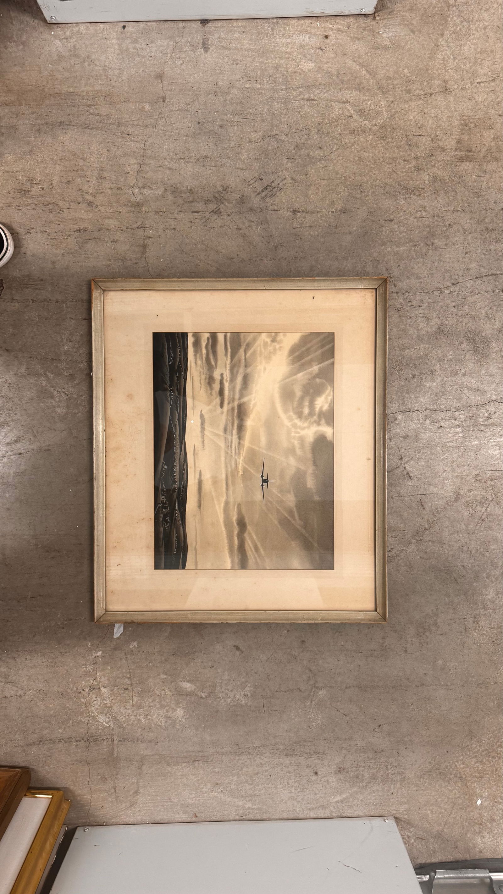 American Illustration 1940's Airplane Flight Watercolor and Gouache (1 of 5)