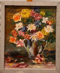 American Boston Expressionist Karl Zerbe Still-Life Oil Painting Signed