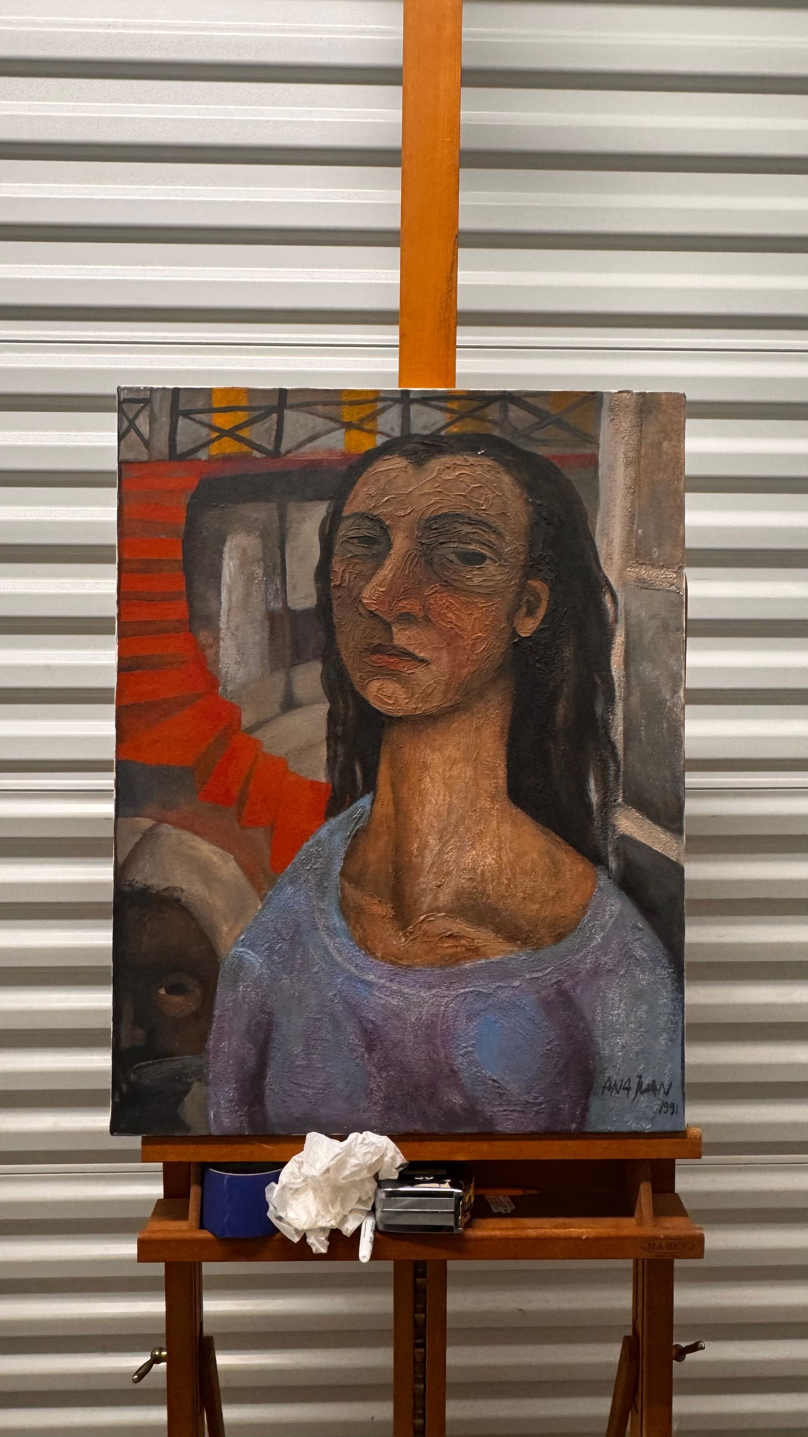 Spanish Modern Figurative Oil Painting Ana Juan Signed 1991: Spanish Modern Figurative Oil Painting Ana Juan Signed 1991, 26 x 20" Ana Juan (born 1961) is a Spanish artist, illustrator and painter.Life and careerAfter graduating in fine arts from Universidad Po