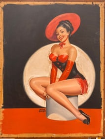 Attractive Peter Driben Original Pin-Up Female Illustration oil painting Signed 1948