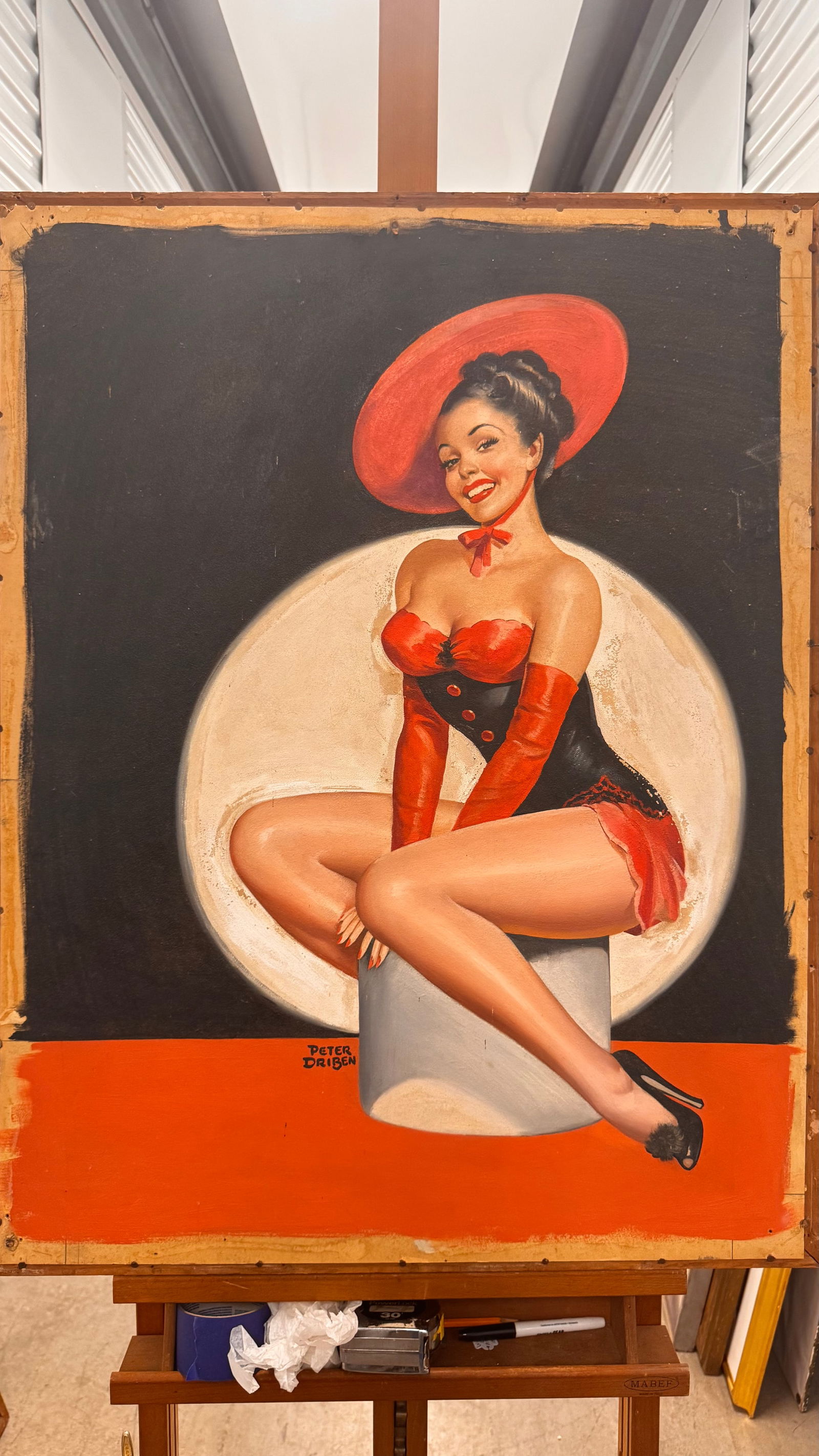 Attractive Peter Driben Original Pin-Up Female Illustration oil painting Signed 1948 (1 of 9)