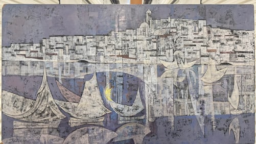 Romanian Cuban Artist Modern Abstract Sandu Darie Mixed Media Signed