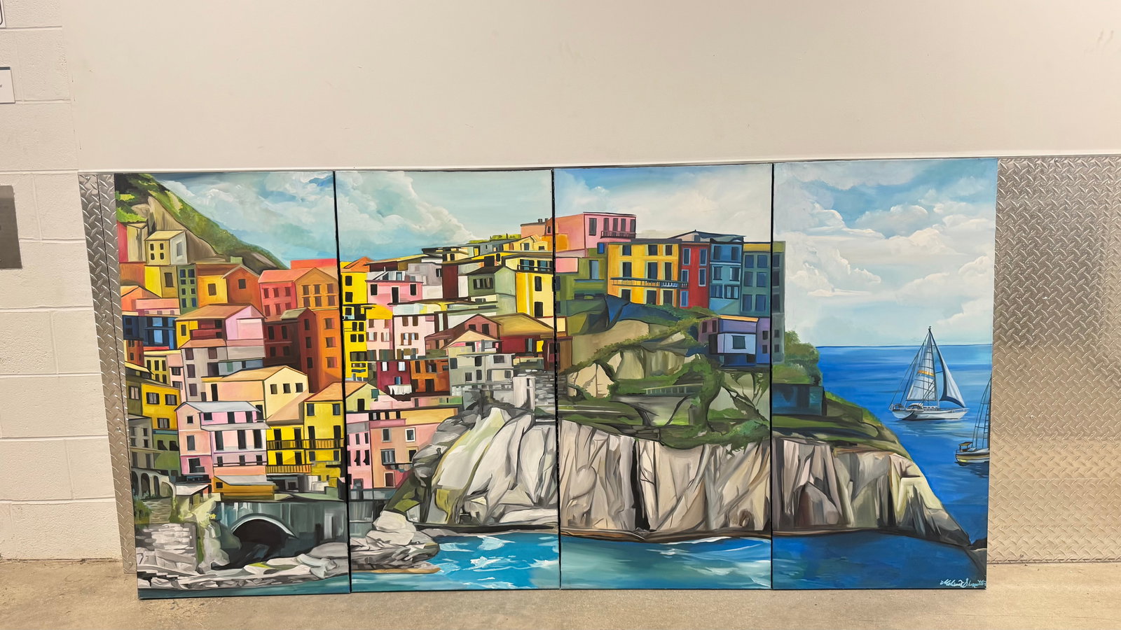 Contemporary Pennsylvania Modern Artist Melissa Showalter Signed Italy Oil Painting (1 of 4)