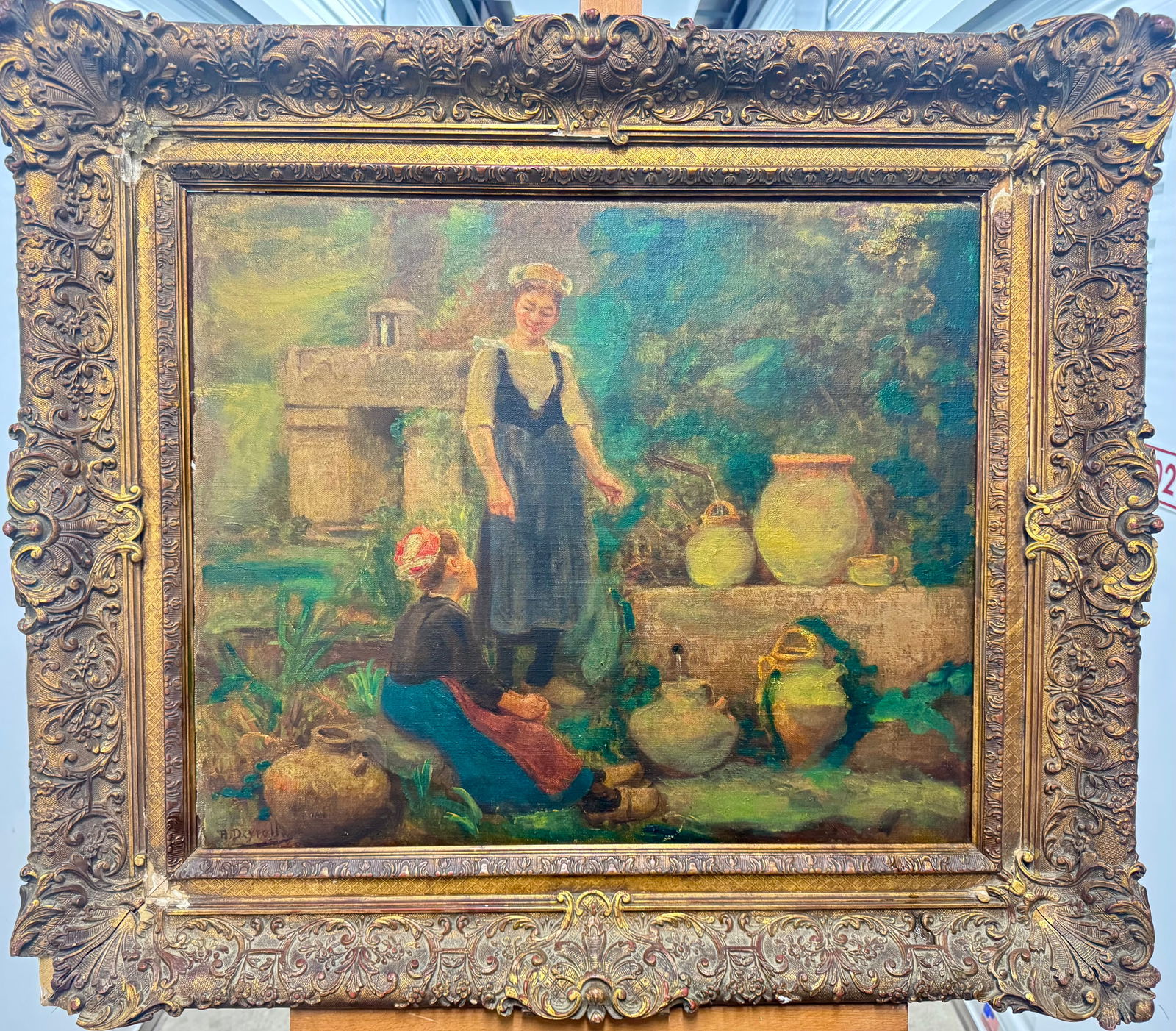 Antique 19th Century French Artist Theophile-Louis Deyrolle Figurative Oil Painting (1 of 8)