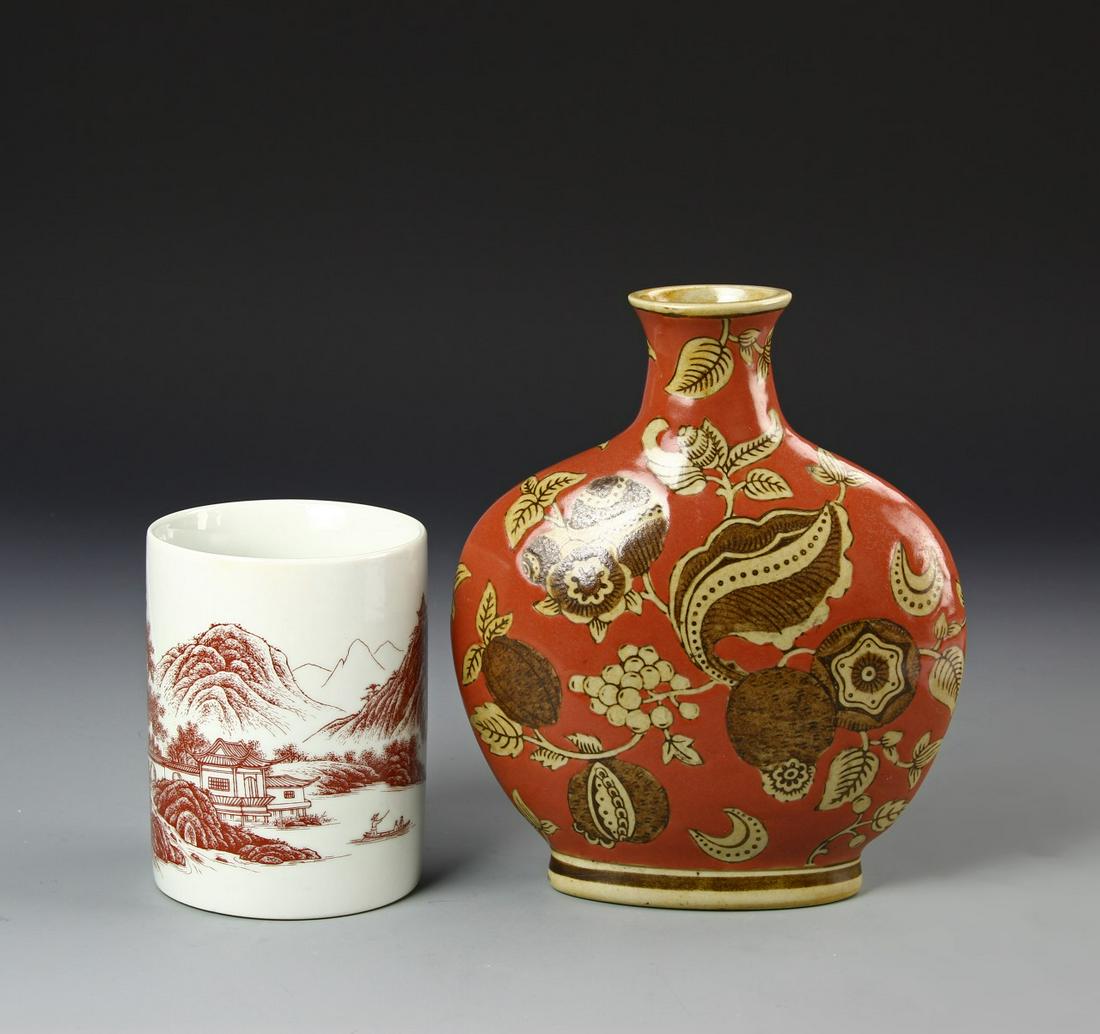 Chinese Vase and Brushpot (1 of 1)