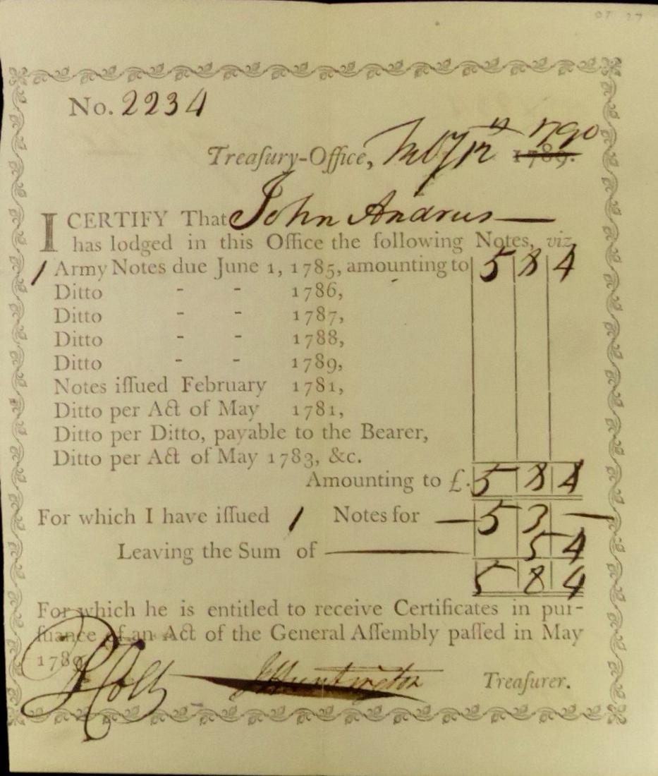 Rev War General JEDEDIAH HUNTINGTON - Doc Signed (1 of 1)