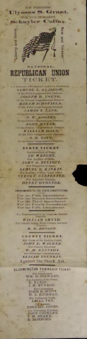 (U S GRANT) - 1868 Election Ticket (1 of 1)
