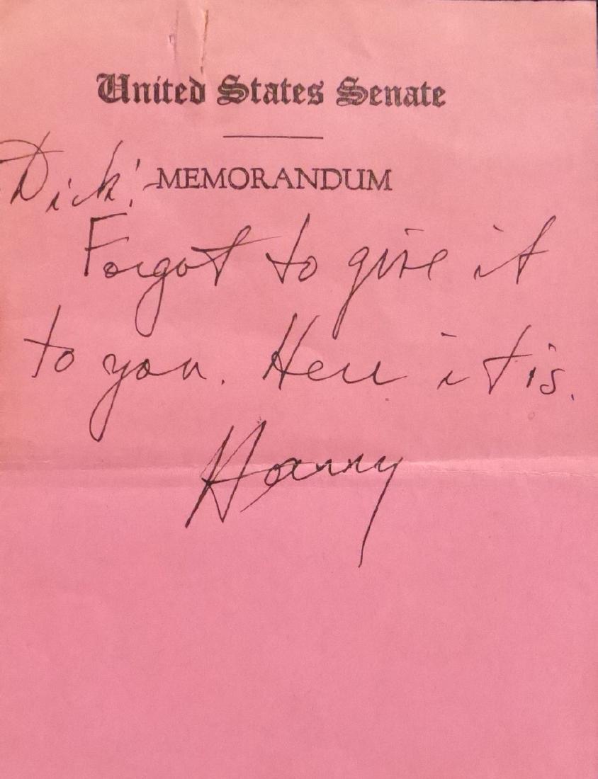 HARRY S TRUMAN - Autograph Note Signed (1 of 2)
