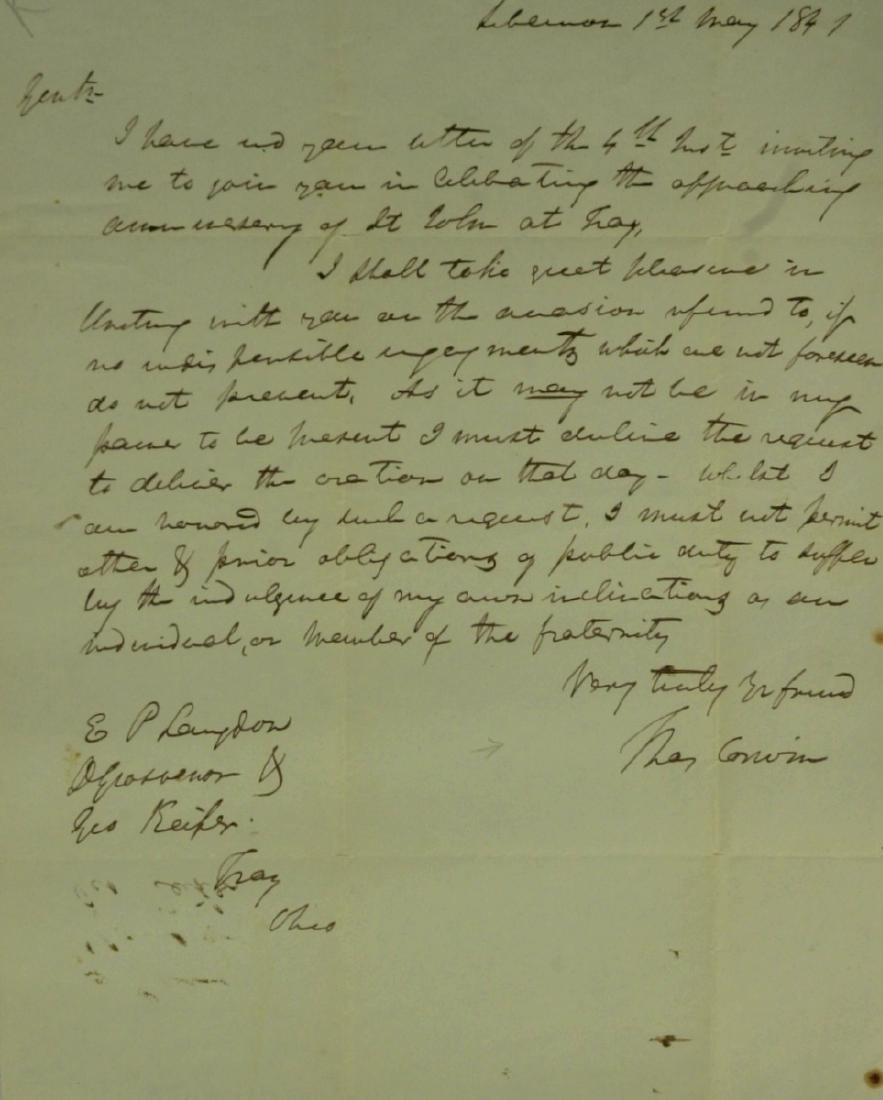 Ohio Pol THOMAS CORWIN - ALS (1 of 1)