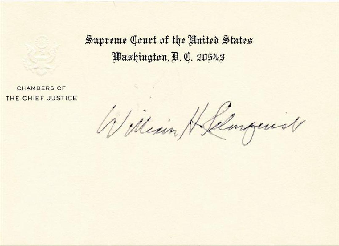 Chief Justice WILLIAM REHNQUIST - SC Card Signed (1 of 1)