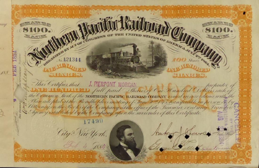 Financier J P MORGAN - Two Stock Cert Signed (1 of 3)