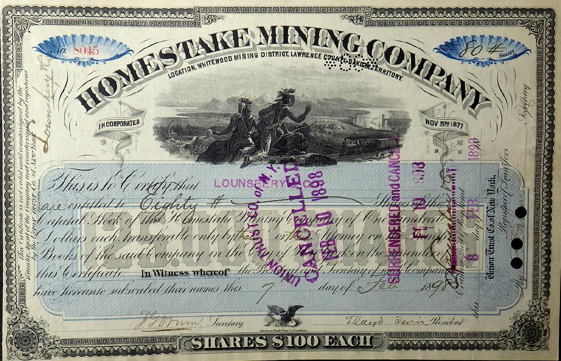 Wells Fargo Pres LLOYD TEVIS - Stock Cert Signed (1 of 1)