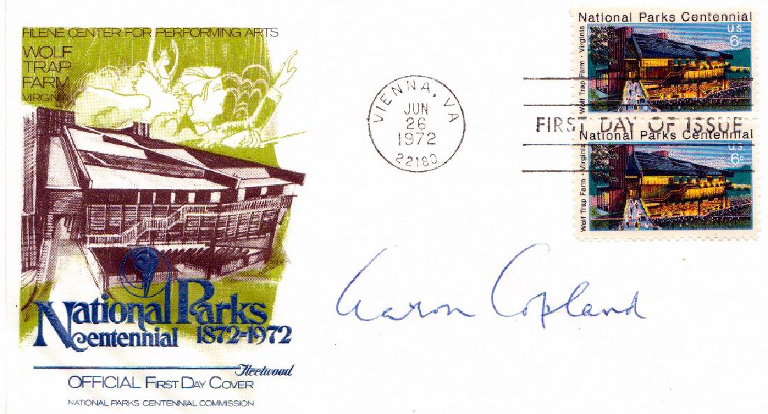 Composer AARON COPELAND - Postal Cvr Signed (1 of 1)