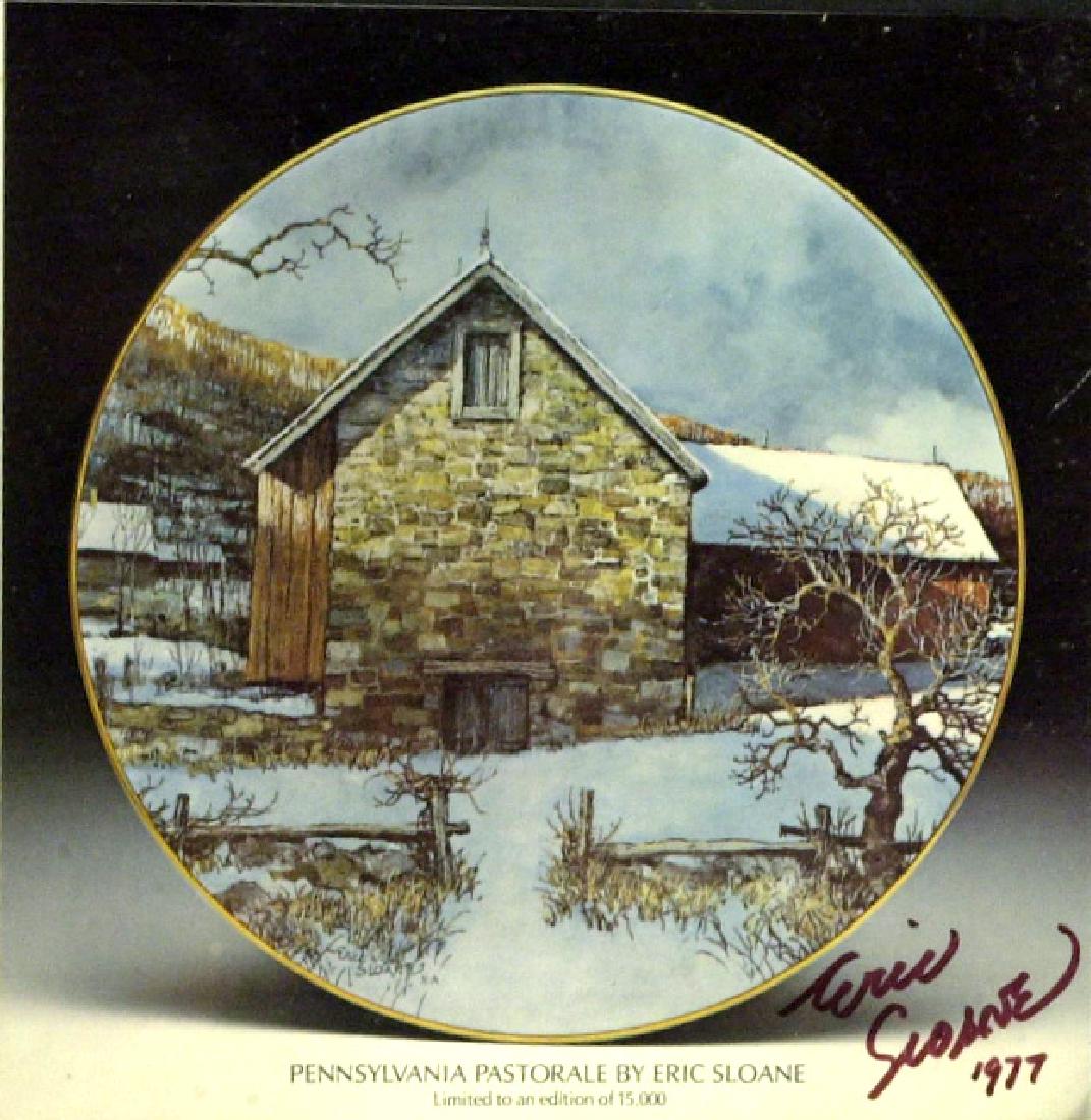 Painter ERIC SLOANE - Art Brochure Signed: Eric Sloane (1905-1985) Painter. Sloane was a landscape painter and author of illustrated works of cultural history and folklore. He had a great interest in New England folk culture, Colonial daily li