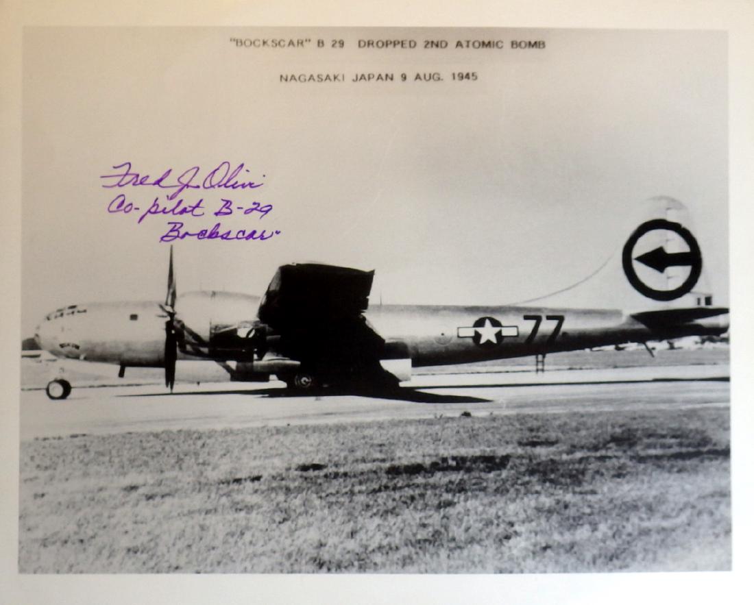 Bockscar Co-Pilot FRED OLIVI - Photo of Plane Signed (1 of 1)