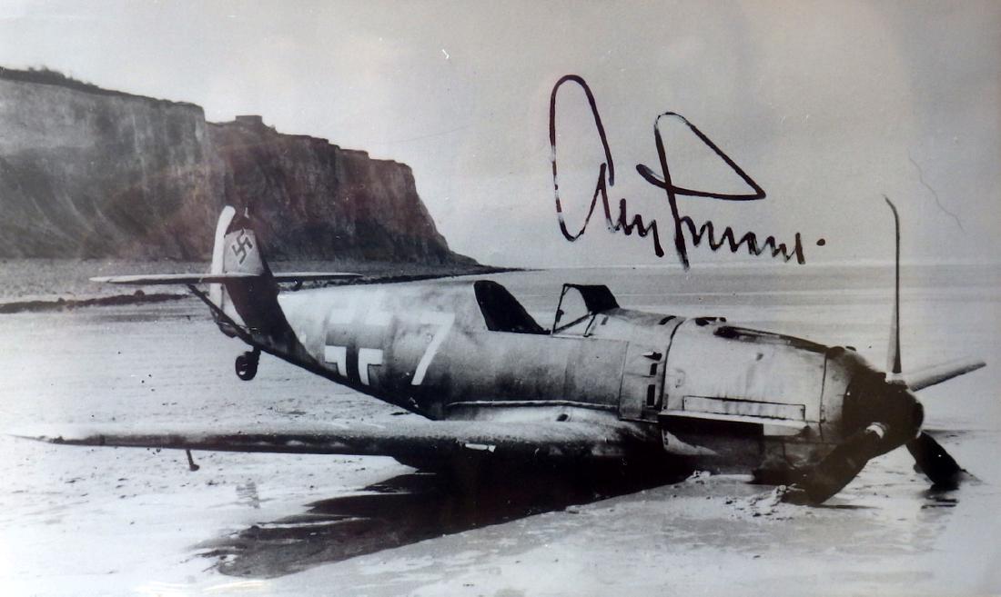 German Air Ace ADOLPH GALLAND - Photo Signed: Adolph Galland (1912-1996) German General, air ace. Galland served throughout the Second World War in Europe. He flew 705 combat missions, and fought on the Western and the Defense of the Reich fronts