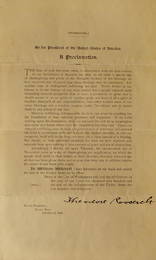 THEODORE ROOSEVELT - Thanksgiving Proclamation Signed