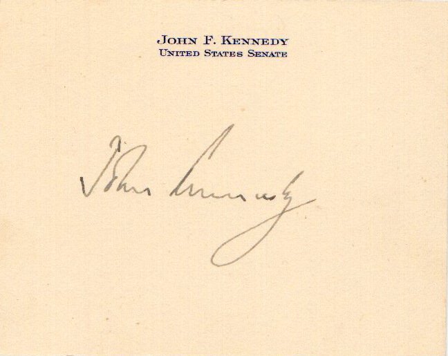 35th Pres (JOHN F KENNEDY) - Senate Card Signed (1 of 1)