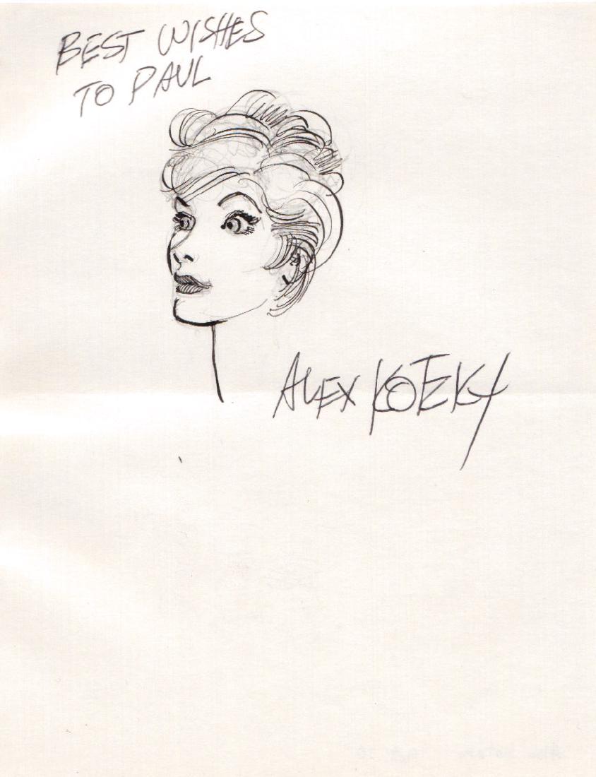 Apartment 3G Cartoonist ALEX KOTSKY - Sketch Signed (1 of 1)