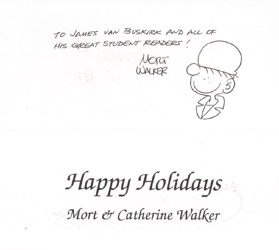 Cartoonist MORT WALKER - Beetle Bailey Sketch Signed (1 of 1)