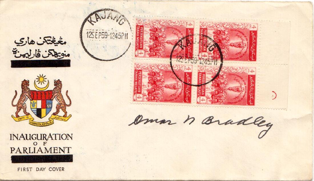 OMAR BRADLEY - 1st Day Postal Cvr Signed (1 of 1)