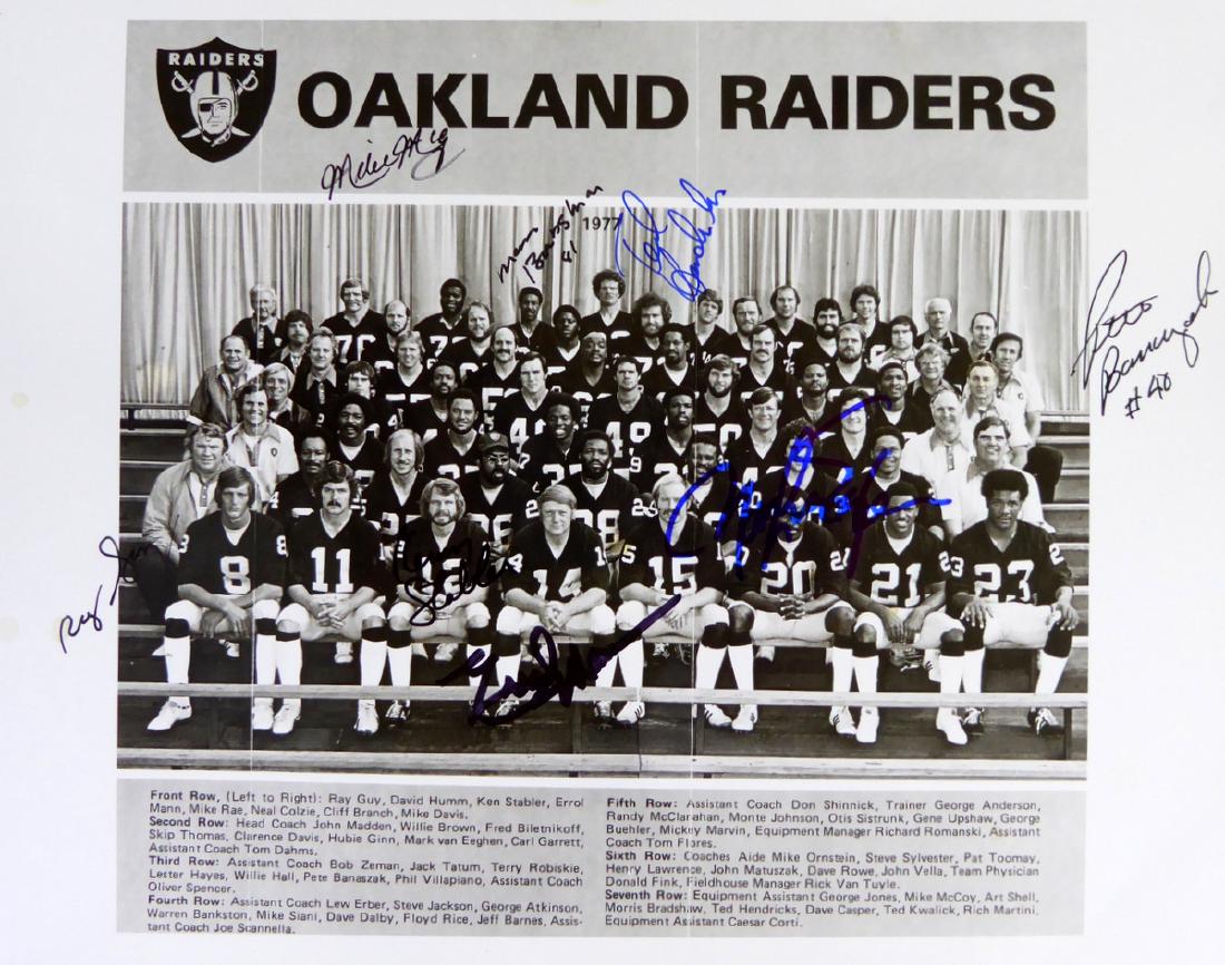 1977 OAKLAND RAIDERS - Team Photo Signed By Eight (1 of 1)