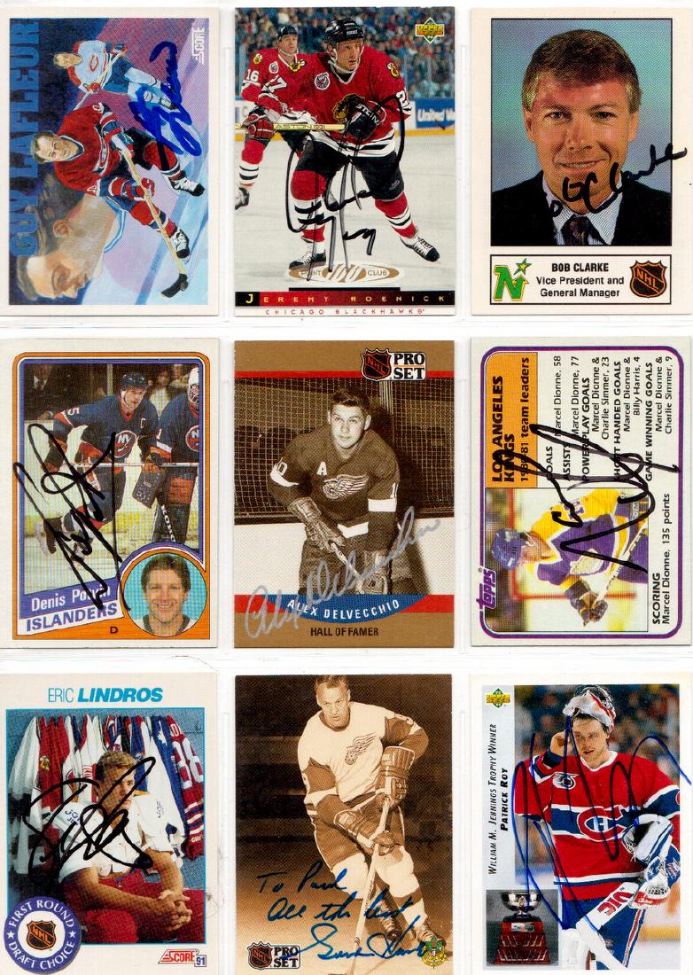 Hockey TRADING CARDS Signed By Nine