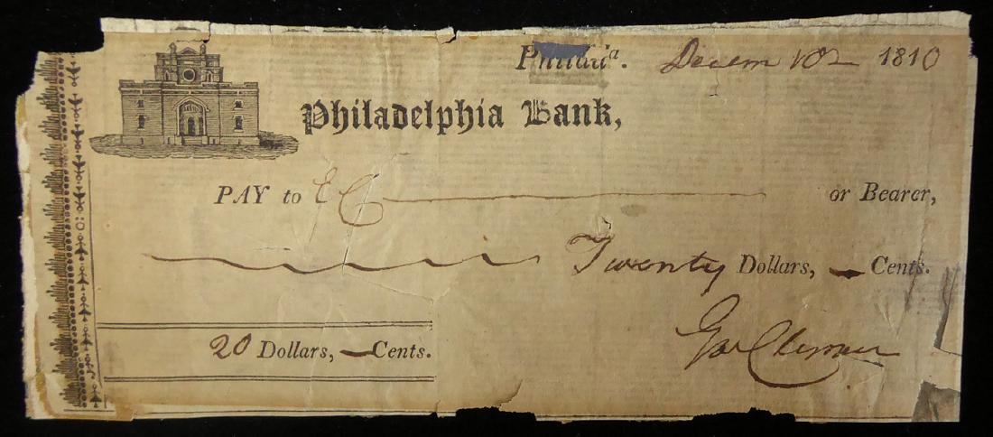 Signer GEORGE CLYMER - Check Written & Signed (1 of 1)