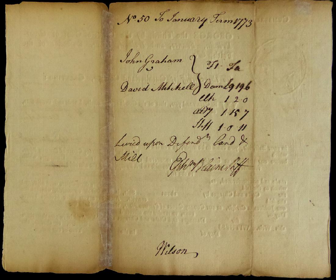 Signer JAMES WILSON - Doc Signed 1773 (1 of 2)