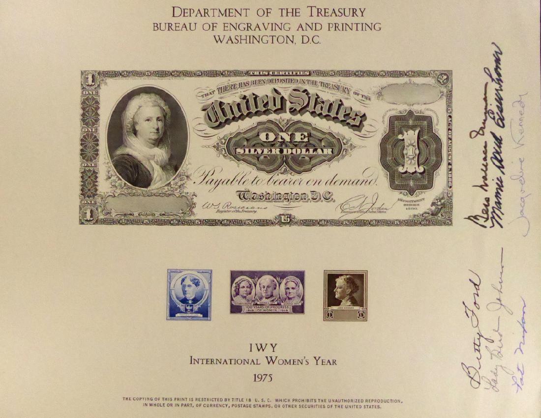 Engraving Signed by Six FIRST LADIES incl JACKIE (1 of 2)