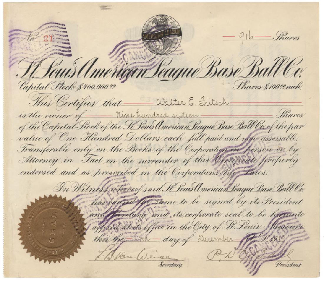 St Louis Browns Owner PHILLIP BALL - Stock (1 of 1)