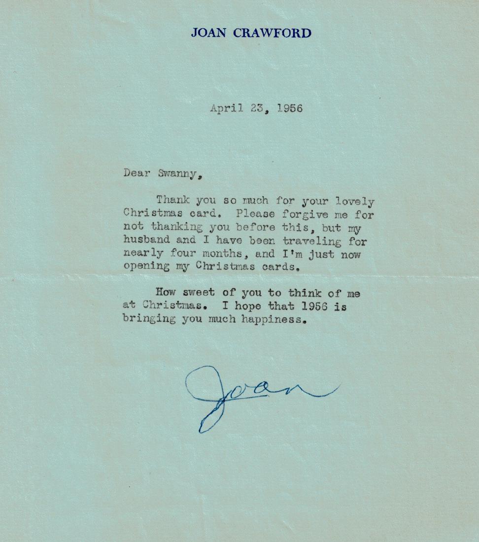 JOAN CRAWFORD - Typed Ltr Signed (1 of 1)