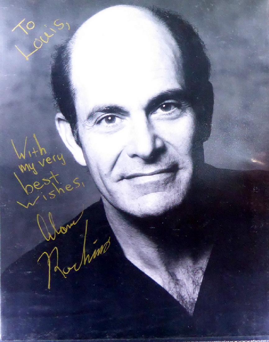 Actor ALAN RACHINS - Photo Signed: Alan Rachins (1942- ) Actor. Rachins is best known for his role as Douglas Brackman in L.A. Law which earned him both Golden Globe and Emmy nominations, and his portrayal of Larry (Dharma's hippie fat