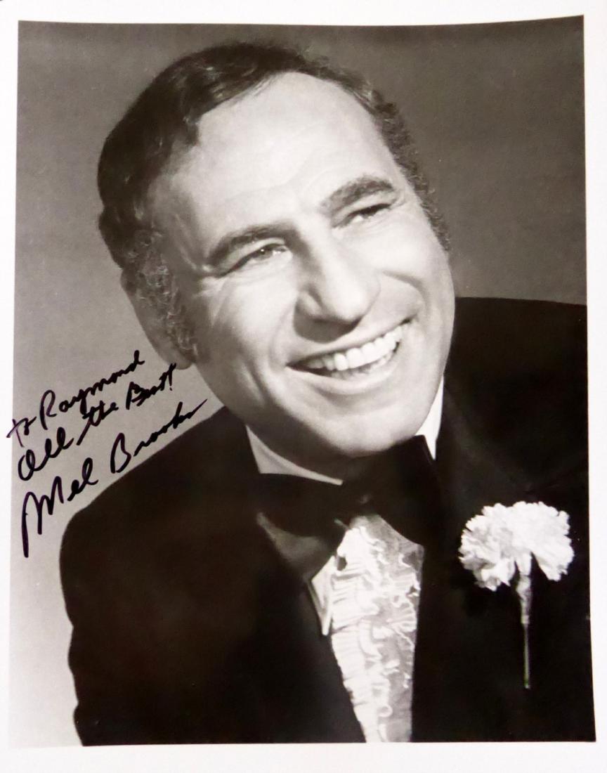 Comic, Actor, Filmmaker MEL BROOKS - Photo Signed: Mel Brooks (1926- ) Comedian, actor, filmmaker. Brooks has directed a number of classic film comedies including The Producers, Blazing Saddles and Young Frankenstein. A writer, producer, director and 