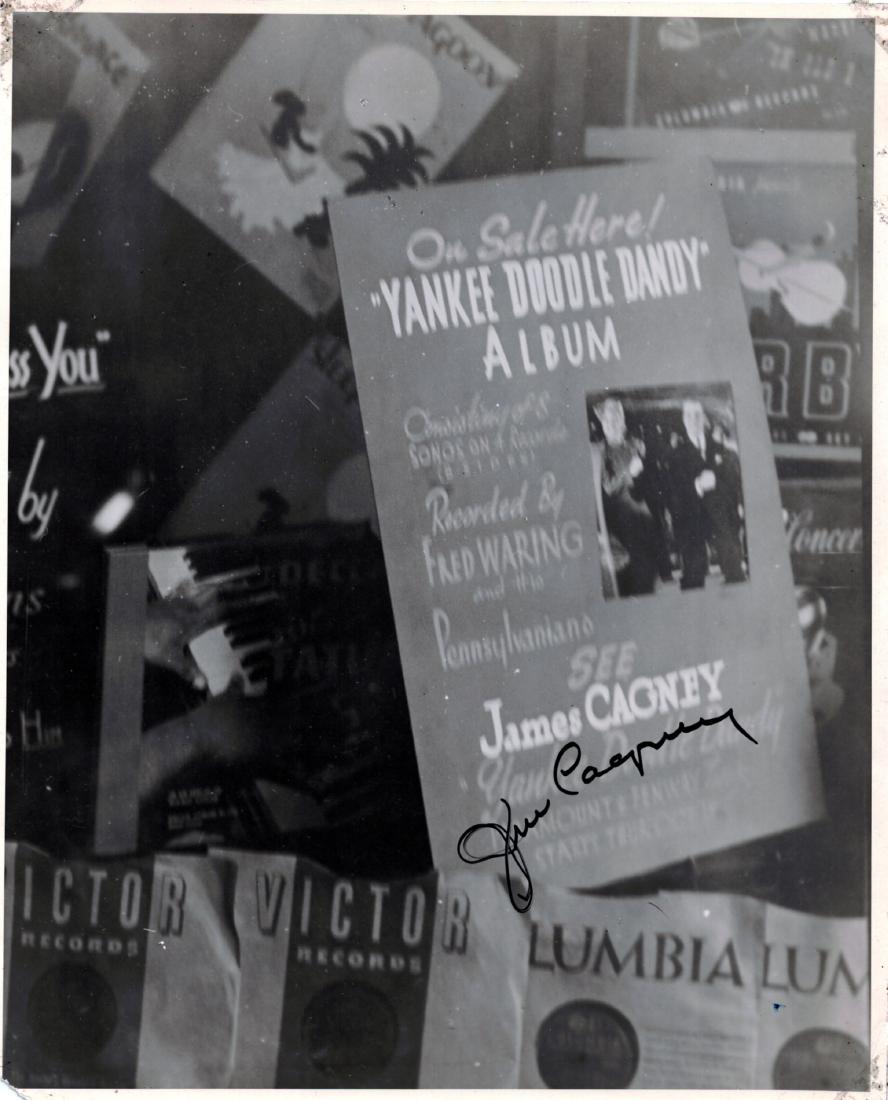 Actor JAMES CAGNEY - Movie Photo Signed: James Cagney (1899-1986) Actor. Cagney played the first in a series of pugnacious criminal roles in the film Public Enemy, followed by Angels with Dirty Faces and White Heat. He won an Academy Award i