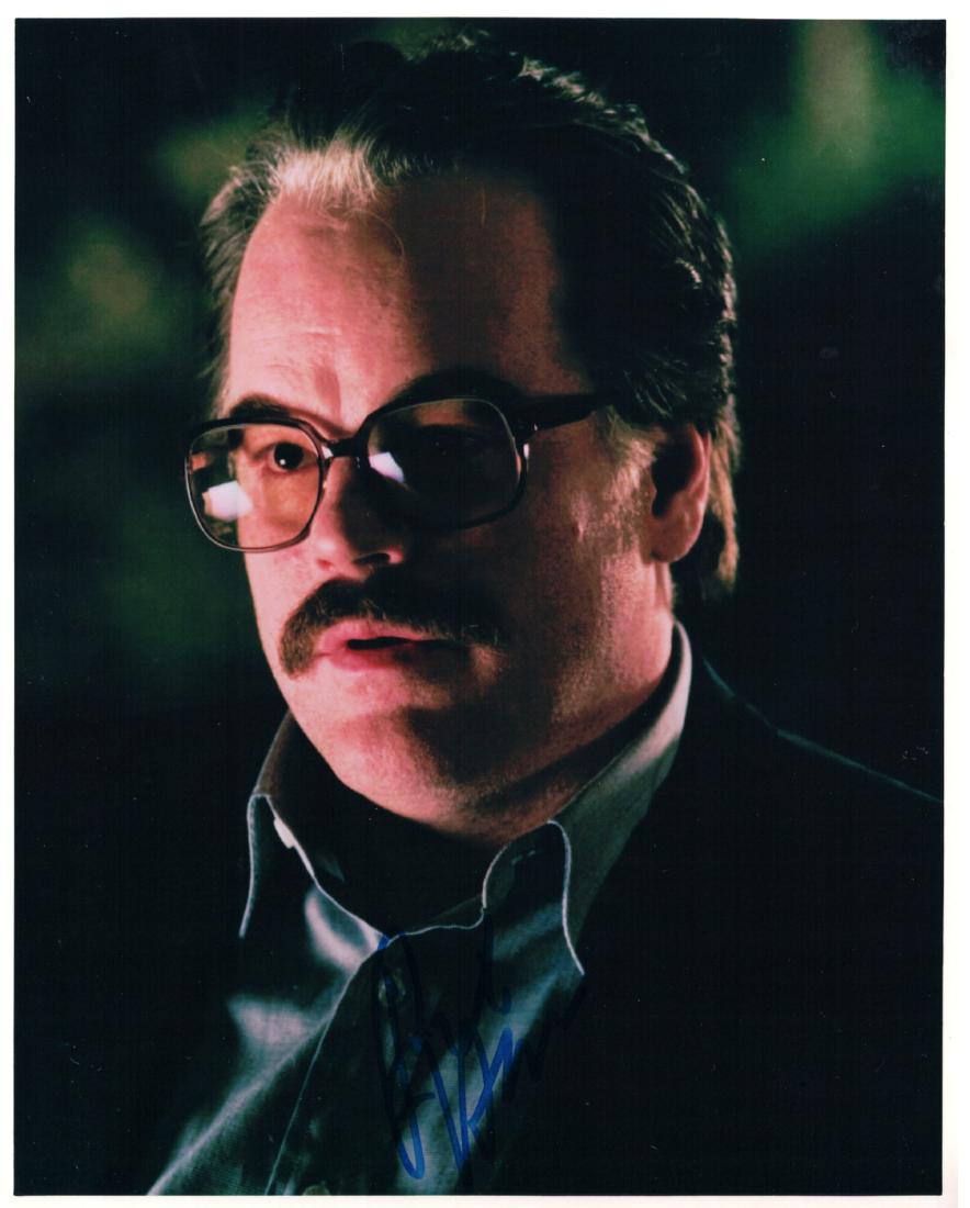 Actor PHILIP SEYMOUR HOFFMAN - Photo Signed: Philip Seymour Hoffman (1967-2014) Actor. Hoffman gave three-dimensional nuance to a wide range of sidekicks, villains and leading men on screen and embraced some of the theater’s most burdensome ro
