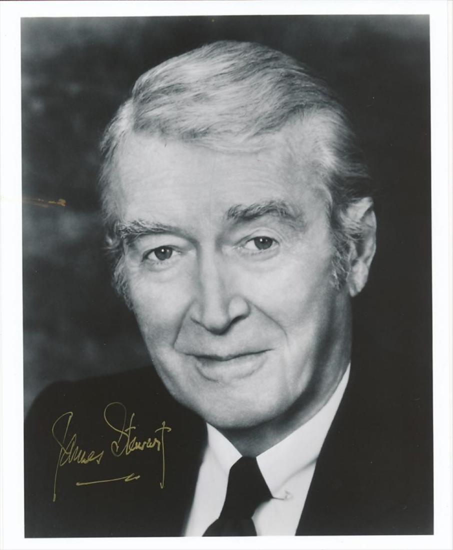 JAMES STEWART - Photo Signed: James Stewart. 8” x 10” black and white photograph, signed in gold ink.