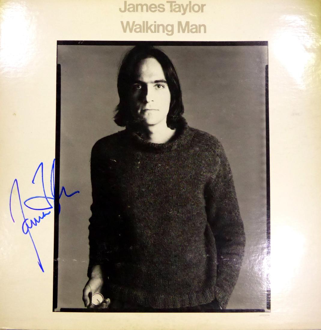 Singer, Songwriter JAMES TAYLOR - His Album Signed: James Taylor (1948- ) Singer, song writer. Taylor achieved his breakthrough in 1970 with the No. 3 single "Fire and Rain" and had his first No. 1 hit in 1971 with his recording of "You've Got a Friend