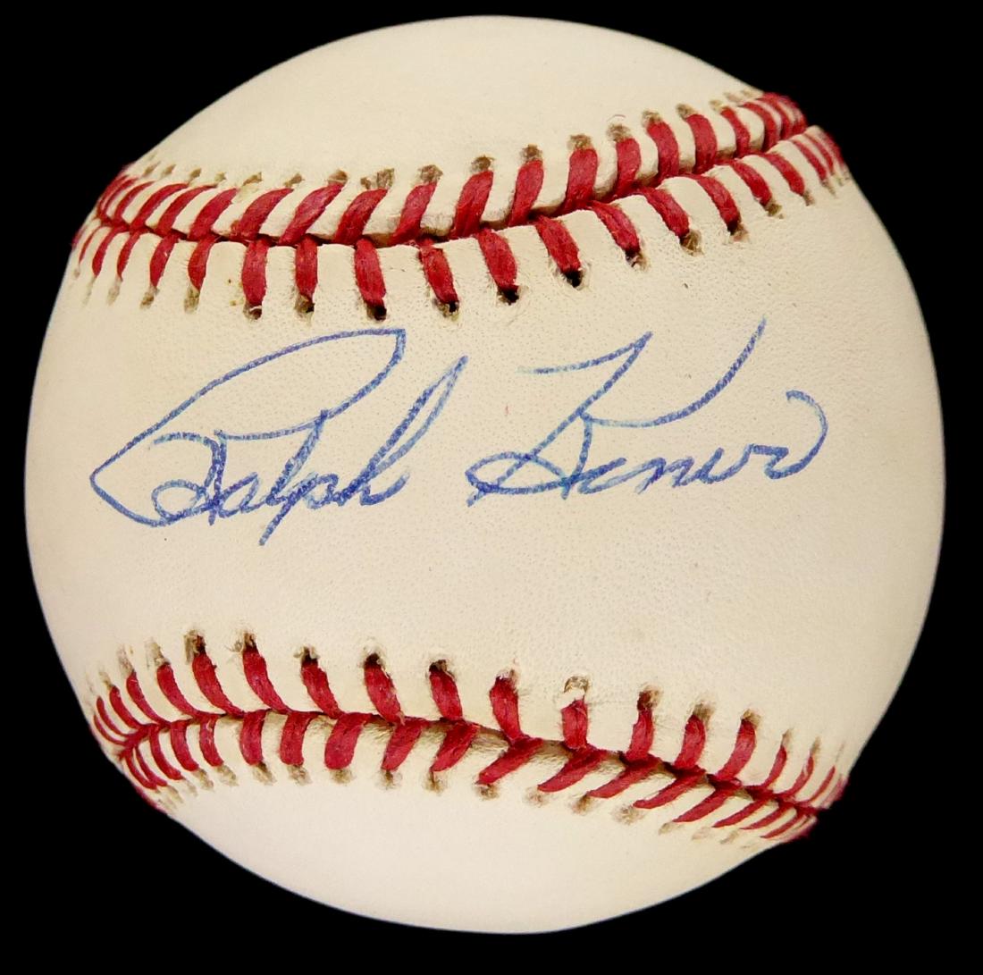 Outfielder RALPH KINER - NL Baseball Signed: Ralph Kiner (1922-2014) Kiner was the game’s premier power hitter; he was the first National Leaguer to hit 50 home runs twice. In 1962, the expansion New York Mets hired him to do their television