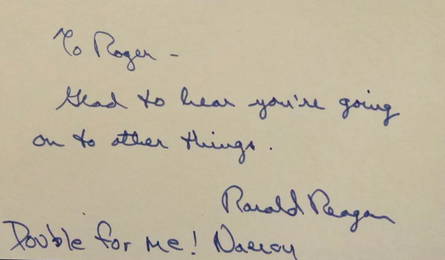 RONALD and NANCY REAGAN - Autograph Note Signed