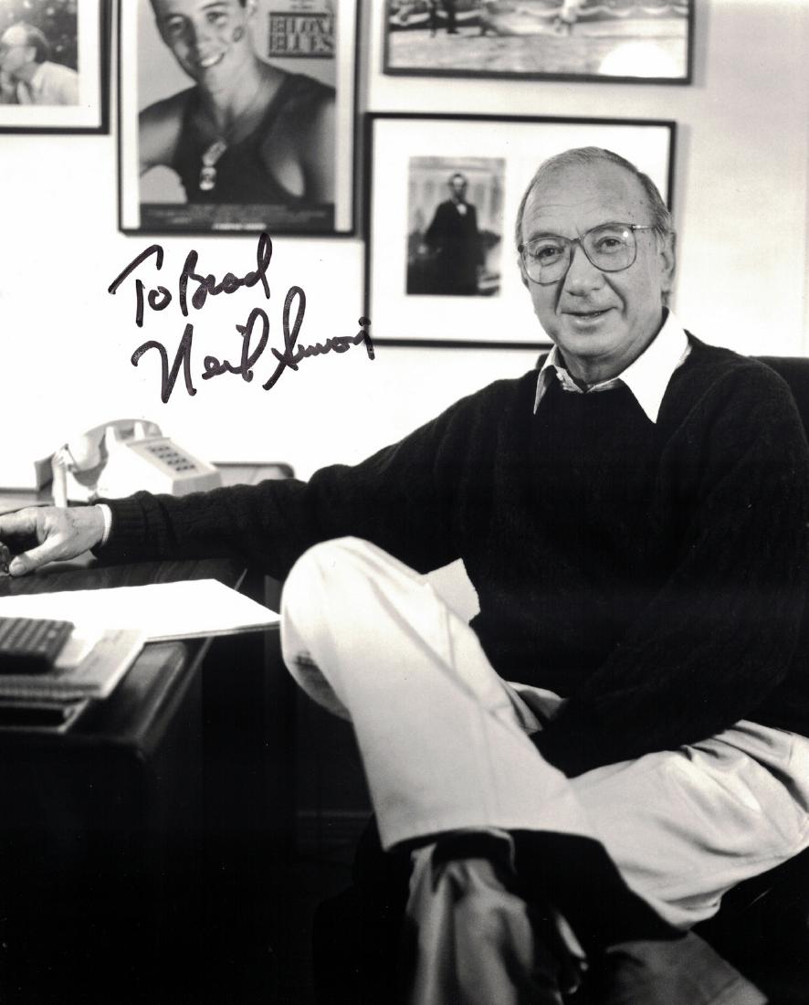 Playwright NEIL SIMON - Photo Signed: Neil Simon (1927-2018) Playwright. Simon began writing comedy for some of radio and television's top talents in the 1940s. Turning to the stage, he enjoyed his first major hit with Barefoot in the Pa