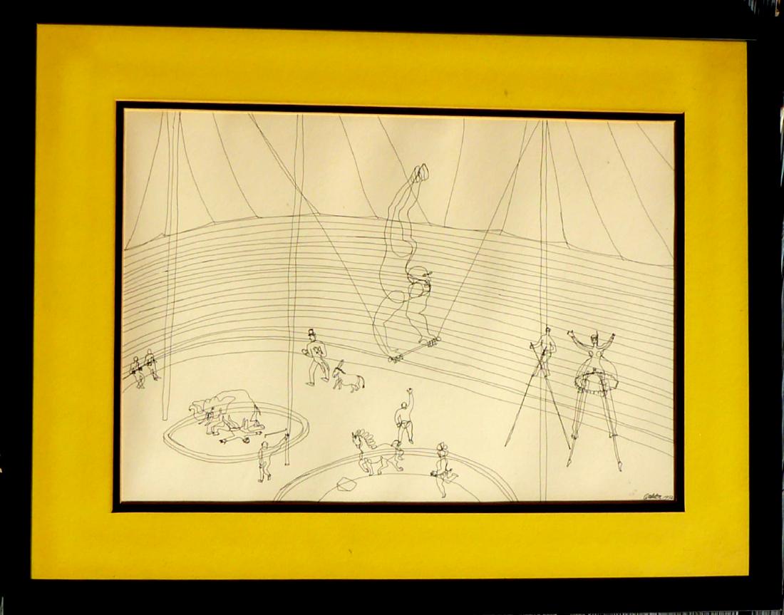Sculptor ALEXANDER CALDER - Lithograph Signed, Framed: Alexander Calder (1898-1976) Sculptor. Calder is best known for his colorful, whimsical abstract public sculptures and his innovative mobiles, kinetic sculptures powered by motors or air currents, whi