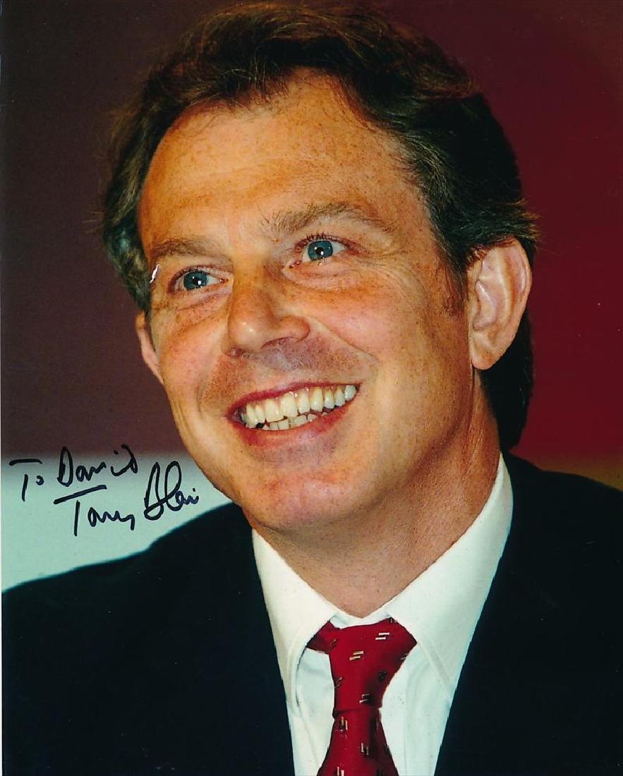 British PM TONY BLAIR - Photo Signed: Tony Blair (1953- ) British politician. Blair served as prime minister of the United Kingdom (1997–2007). He was the youngest prime minister since 1812 and the longest-serving Labour prime minister.