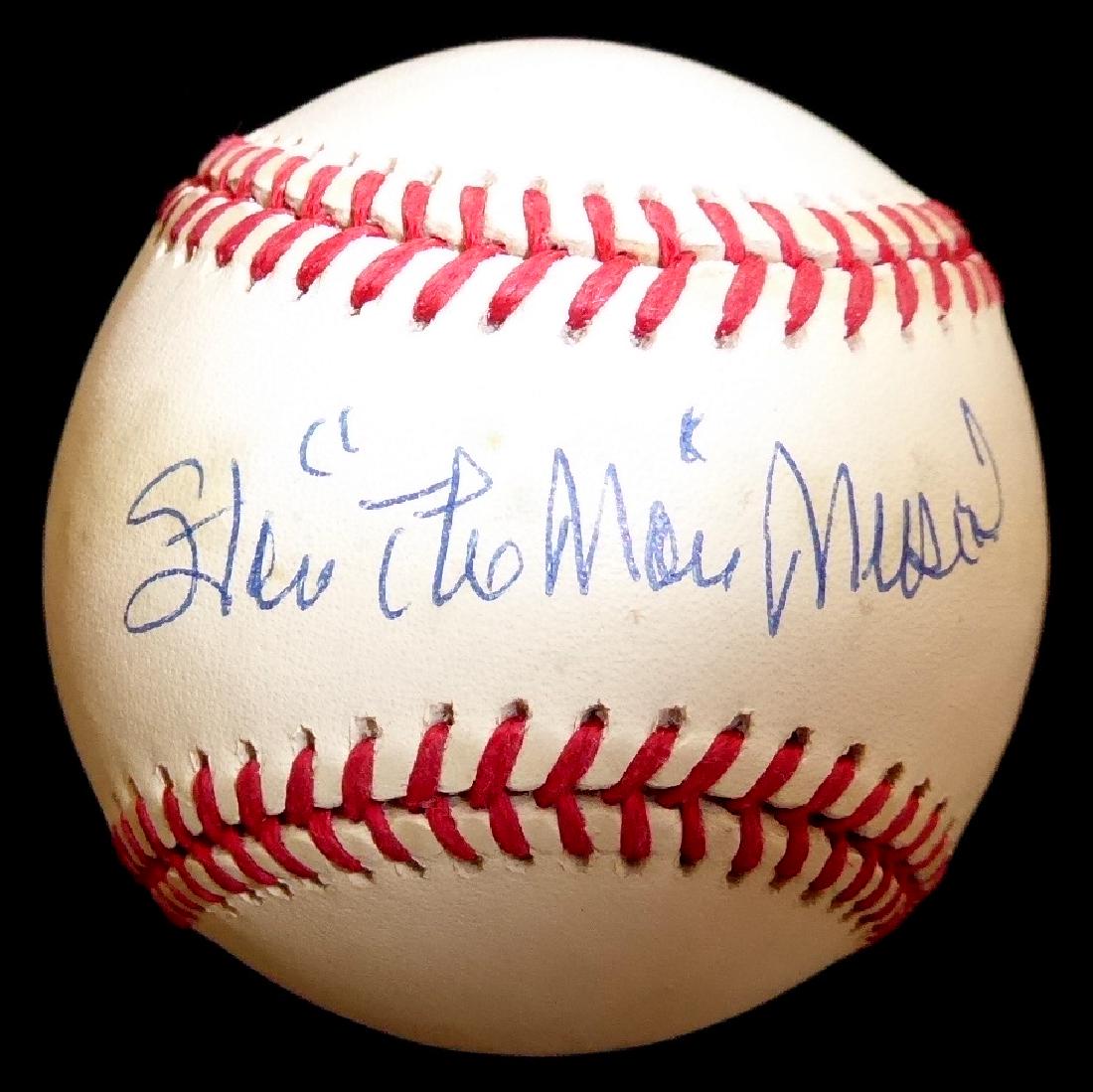 "The Man" STAN MUSIAL - Baseball Signed: Stan Musial (1920-2013) “The Man” spent 22 seasons in Major League Baseball playing for the St. Louis Cardinals, from 1941 to 1944 and 1946 to 1963. Widely considered to be one of the greatest and