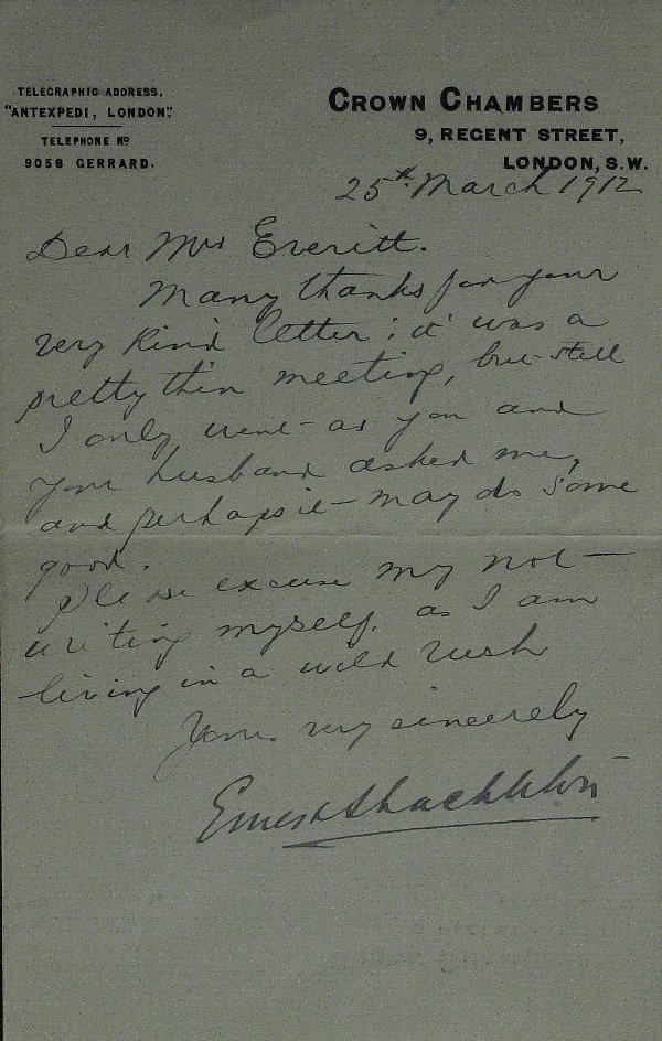 208: Antarctia ERNEST SHACKLETON-Autograph Ltr Signed
